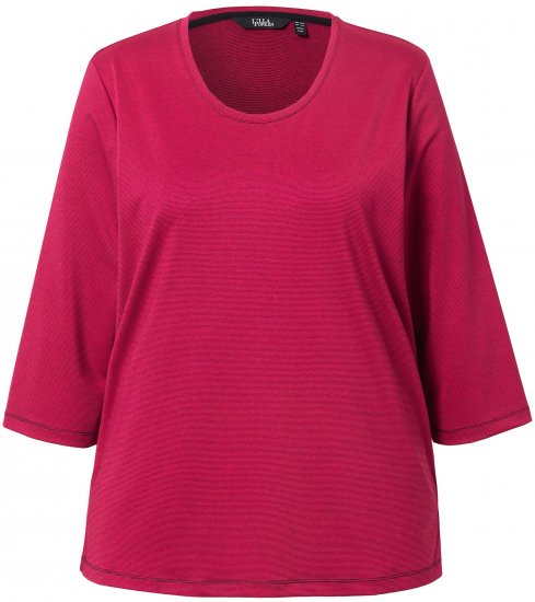 Ulla Popken Decorative Seam Short Sleeve Tee Red - Тениски - 