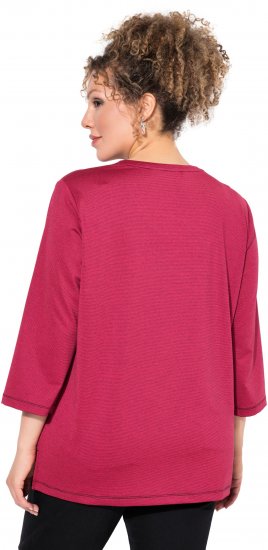 Ulla Popken Decorative Seam Short Sleeve Tee Red - Тениски - 