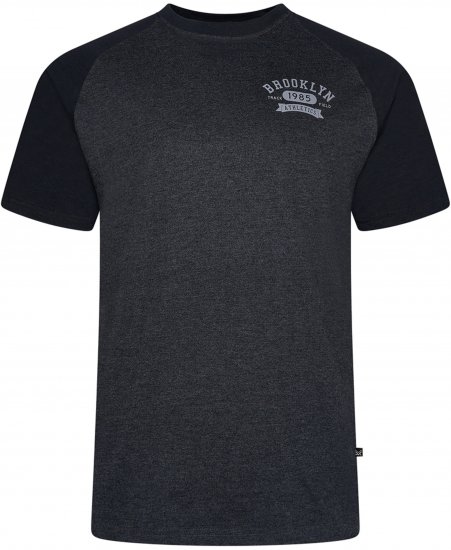 Kam Jeans 5783 Raglan Tee with Brooklyn Chest Print Black - Тениски - мъжки тениски големи размери
