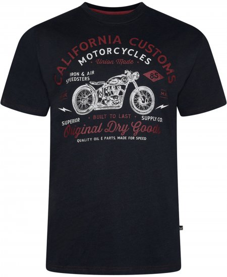 Kam Jeans 5787 California Customs Print Tee Black - Тениски - мъжки тениски големи размери