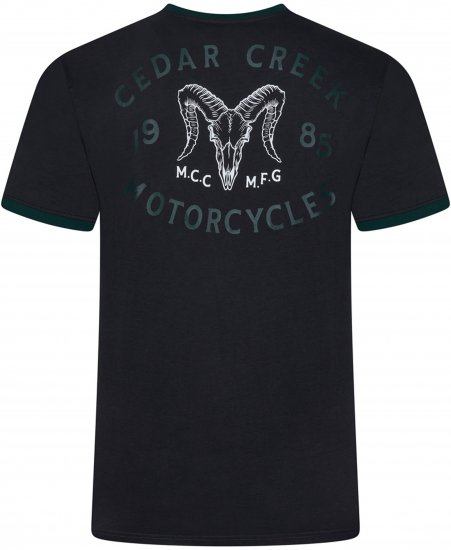 Kam Jeans 5793 Cedar Creek Reverse Print Tee Black - Тениски - мъжки тениски големи размери