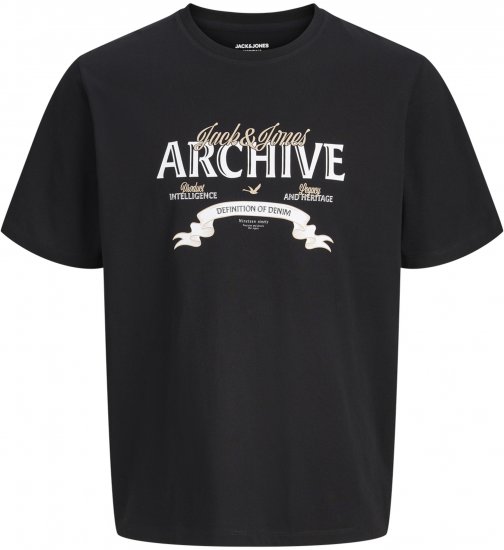 Jack & Jones Dover Denim O-Neck T-Shirt Black - Тениски - мъжки тениски големи размери