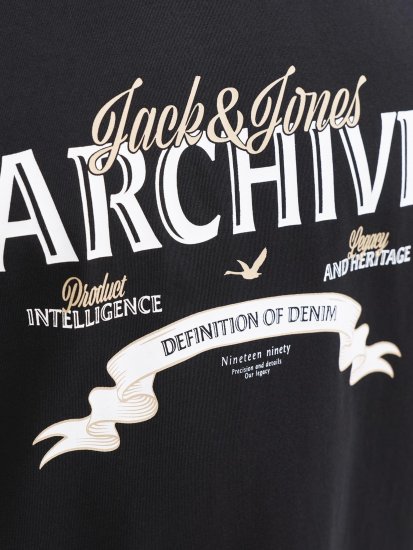 Jack & Jones Dover Denim O-Neck T-Shirt Black - Тениски - мъжки тениски големи размери