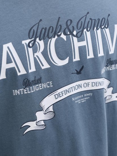 Jack & Jones Dover Denim O-Neck T-Shirt Grey - Тениски - мъжки тениски големи размери