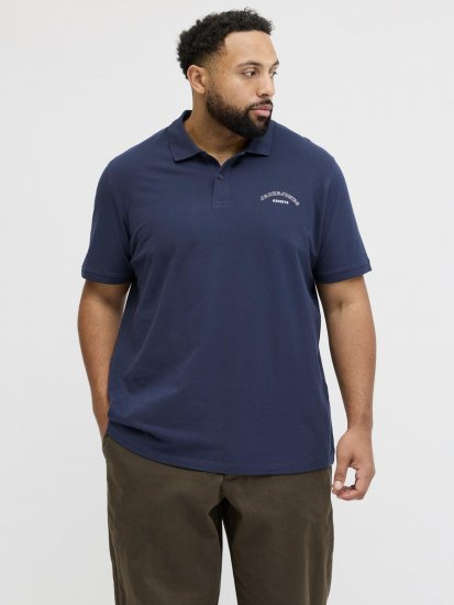 Jack & Jones College Logo Short Sleeve Polo Shirt Blue - Поло тениски - мъжки тениски с яка големи размери