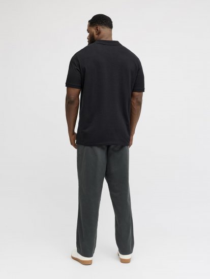 Jack & Jones College Logo Polo Short Sleeve Black - Поло тениски - мъжки тениски с яка големи размери