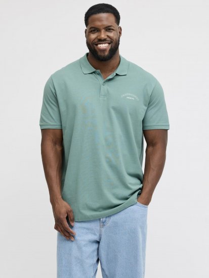 Jack & Jones College Logo Short Sleeve Polo Turquoise - Поло тениски - мъжки тениски с яка големи размери