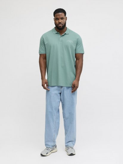 Jack & Jones College Logo Short Sleeve Polo Turquoise - Поло тениски - мъжки тениски с яка големи размери