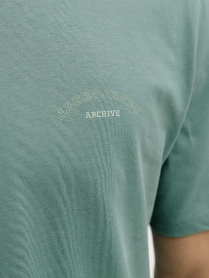 Jack & Jones College Logo Crew Neck T-Shirt Turquoise - Тениски - мъжки тениски големи размери
