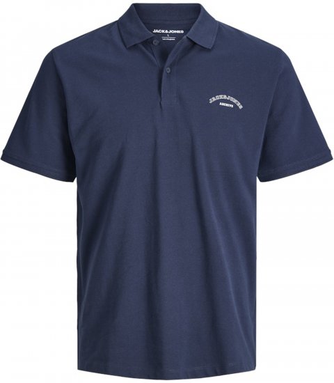 Jack & Jones College Logo Short Sleeve Polo Shirt Blue - Поло тениски - мъжки тениски с яка големи размери