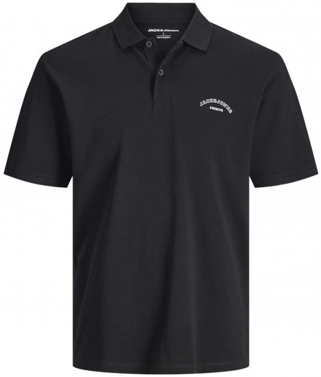 Jack & Jones College Logo Polo Short Sleeve Black - Поло тениски - мъжки тениски с яка големи размери
