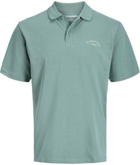 Jack & Jones College Logo Short Sleeve Polo Turquoise - Поло тениски - мъжки тениски с яка големи размери
