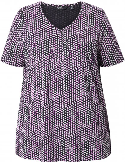 Ulla Popken So Many Dots Tee Light Heather - Печатни тениски за жени - 