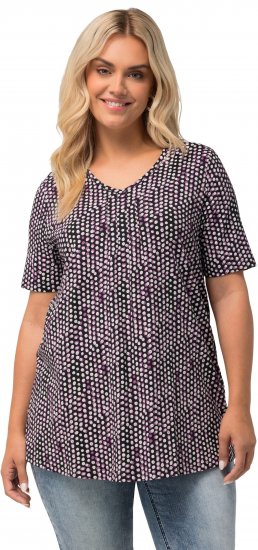 Ulla Popken So Many Dots Tee Light Heather - Печатни тениски за жени - 