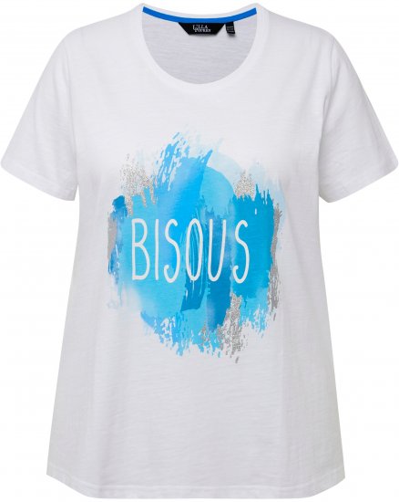 Ulla Popken BISOUS Short Sleeve Graphic Tee Snow White - Печатни тениски за жени - 