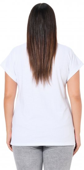 Ulla Popken LOVE Short Sleeve Graphic Tee Snow White - Печатни тениски за жени - 