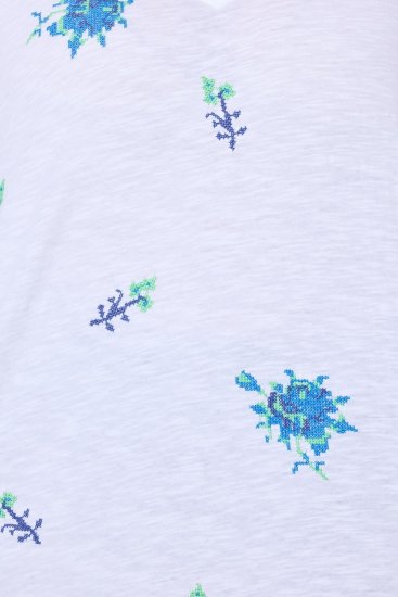 Ulla Popken Cross Stitch Short Sleeve Tee Snow White - Печатни тениски за жени - Дамски тениски с щампи