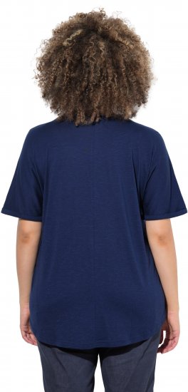 Ulla Popken Marine Print Short Sleeve Tee Ink Blue - Печатни тениски за жени - 