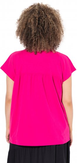 Ulla Popken Free Spirit Butterfly Cap Sleeve Graphic Tee Magenta Pink - Печатни тениски за жени - 