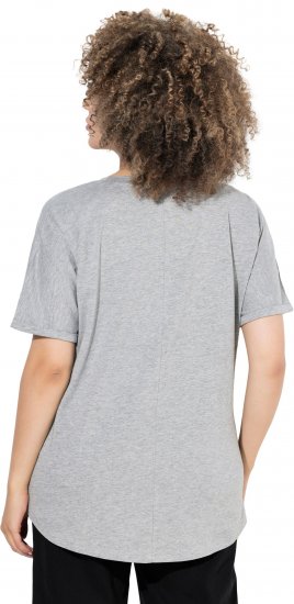 Ulla Popken WONDER Short Sleeve Graphic Tee Light Grey Melange - Печатни тениски за жени - 