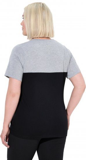 Ulla Popken Nostalgic Escape Performance T-Shirt Black - Печатни тениски за жени - 