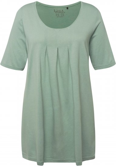 Ulla Popken Essential Front Pleat Tee Light Moss Green - Тениски - 