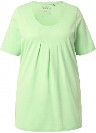 Ulla Popken Essential Front Pleat Tee Light Green - Тениски - 