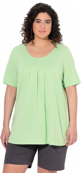 Ulla Popken Essential Front Pleat Tee Light Green - Тениски - 