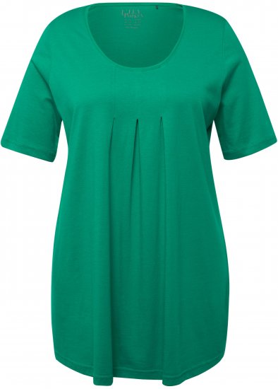Ulla Popken Essential Front Pleat Tee Emerald Green - Тениски - 
