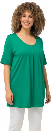 Ulla Popken Essential Front Pleat Tee Emerald Green - Тениски - 