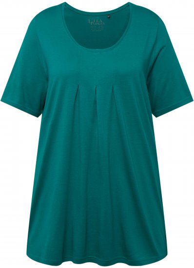 Ulla Popken Essential Front Pleat Tee Dark Emerald - Тениски - 