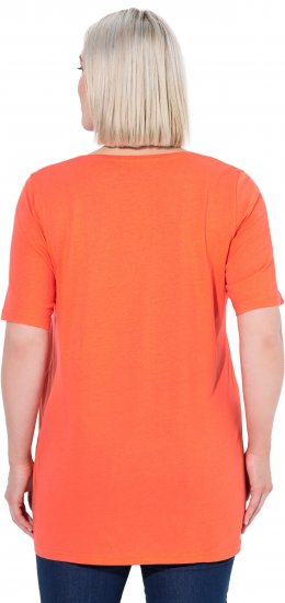 Ulla Popken Essential Front Pleat Tee Pink Coral - Тениски - 