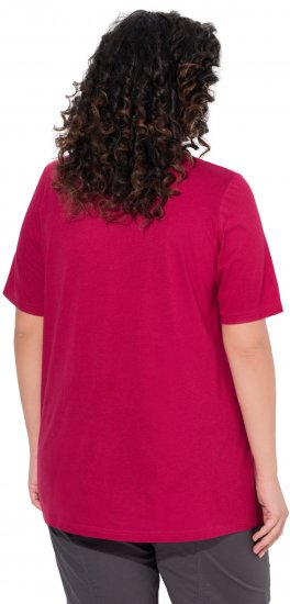 Ulla Popken Essential Front Pleat Tee Dark Raspberry - Тениски - 