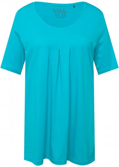Ulla Popken Essential Front Pleat Tee Deep Aqua - Тениски - 