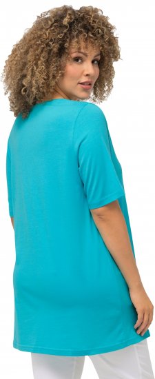 Ulla Popken Essential Front Pleat Tee Deep Aqua - Тениски - 