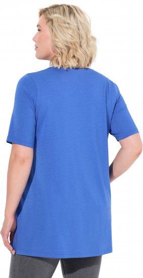 Ulla Popken Essential Front Pleat Tee Peacock Blue - Тениски - 