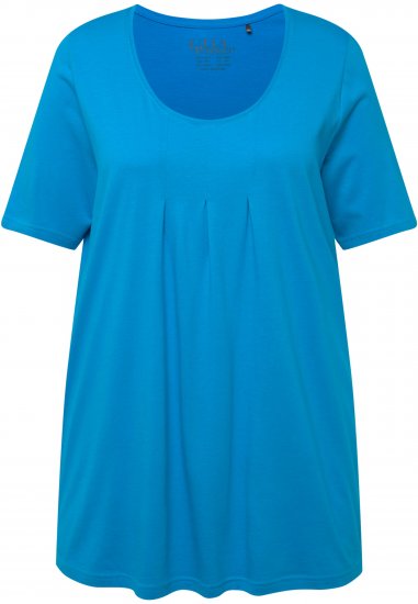 Ulla Popken Essential Front Pleat Tee Sapphire Blue - Тениски - 