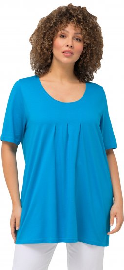 Ulla Popken Essential Front Pleat Tee Sapphire Blue - Тениски - 
