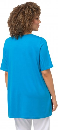 Ulla Popken Essential Front Pleat Tee Sapphire Blue - Тениски - 