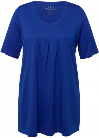 Ulla Popken Essential Front Pleat Tee Cobalt Blue - Тениски - 