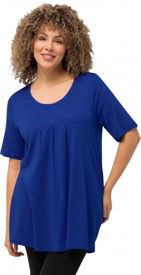 Ulla Popken Essential Front Pleat Tee Cobalt Blue - Тениски - 