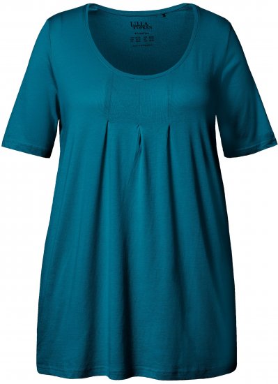 Ulla Popken Essential Front Pleat Tee Cerulean - Тениски - 