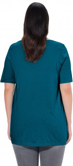 Ulla Popken Essential Front Pleat Tee Cerulean - Тениски - 