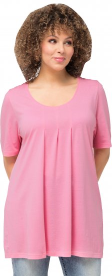 Ulla Popken Essential Front Pleat Tee Light Pink - Тениски - 