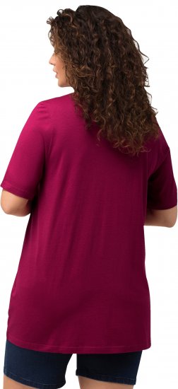 Ulla Popken Essential Front Pleat Tee Magnolia Red - Тениски - 