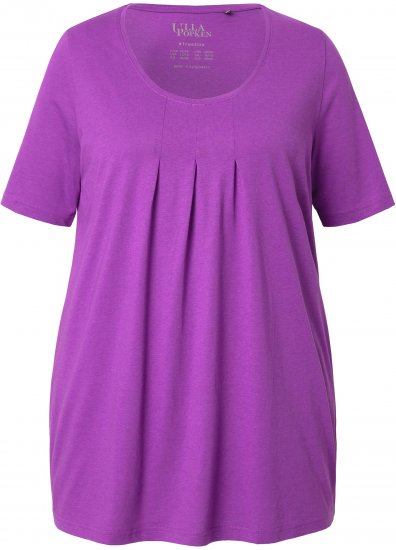 Ulla Popken Essential Front Pleat Tee Purple - Тениски - 