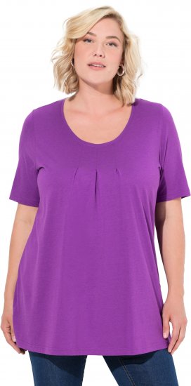 Ulla Popken Essential Front Pleat Tee Purple - Тениски - 