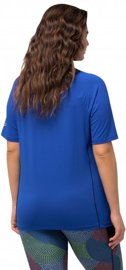 Ulla Popken Piping Accent Functional UVP 50+ Stretch Knit Top Royal Blue - Тениски - 