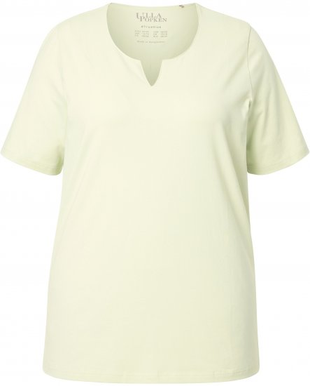 Ulla Popken Essential Notch Neck Stretch Tee Pistachio - Тениски - 