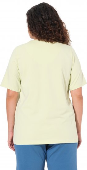 Ulla Popken Essential Notch Neck Stretch Tee Pistachio - Тениски - 